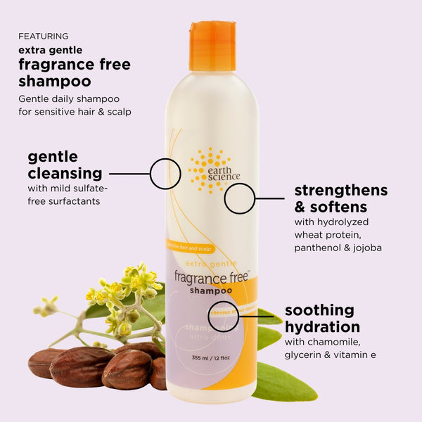 Fragrance Free Shampoo 12 fl. oz. - Earth Science Beauty